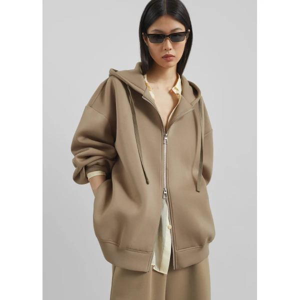 The Frankie Shop Rian Oversized Hoodie - Camel - Oversized Minimalist Hoodies in Beige - Shop at Luxury Shoes 