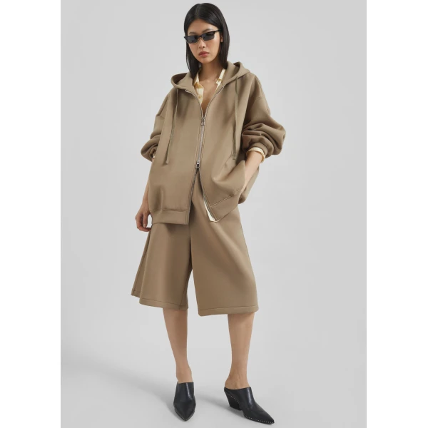 The Frankie Shop Rian Oversized Hoodie - Camel - Oversized Minimalist Hoodies in Beige - Shop at Luxury Shoes 