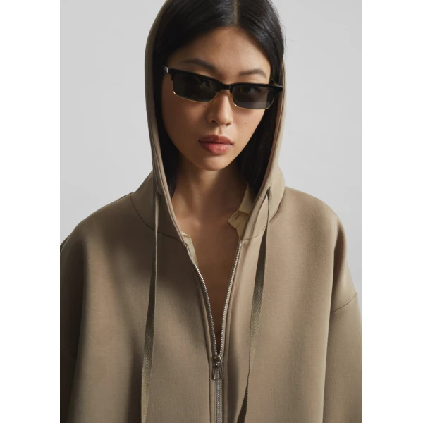 The Frankie Shop Rian Oversized Hoodie - Camel - Oversized Minimalist Hoodies in Beige - Shop at Luxury Shoes 