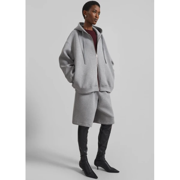 The Frankie Shop Rian Oversized Hoodie - Grey - Oversized Minimalist Hoodies in Grey - Shop at Luxury Shoes 