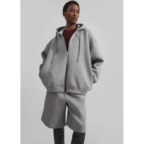 The Frankie Shop Rian Oversized Hoodie - Grey - Oversized Minimalist Hoodies in Grey - Shop at Luxury Shoes 