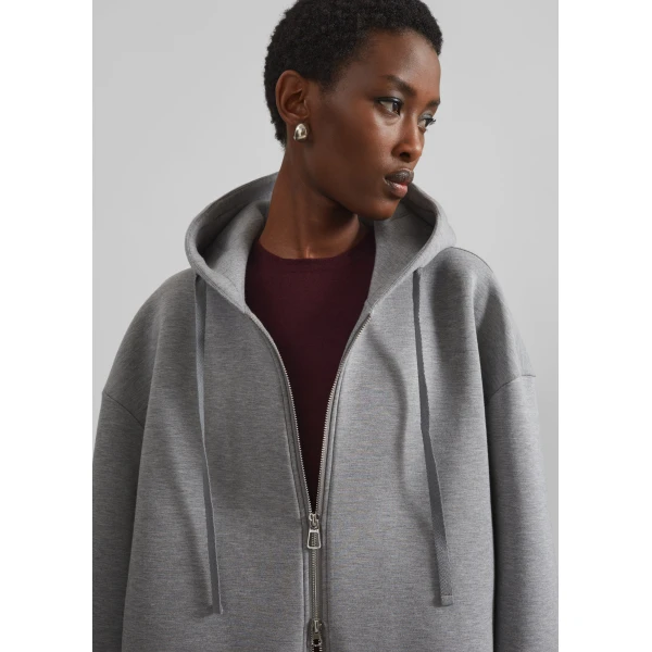 The Frankie Shop Rian Oversized Hoodie - Grey - Oversized Minimalist Hoodies in Grey - Shop at Luxury Shoes 