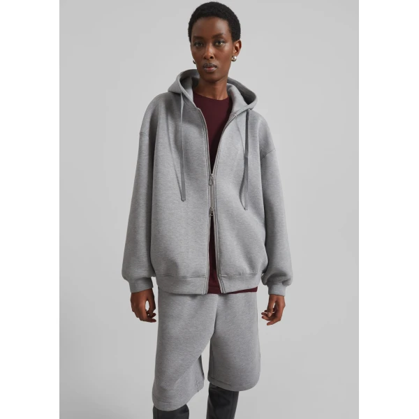 The Frankie Shop Rian Oversized Hoodie - Grey - Oversized Minimalist Hoodies in Grey - Shop at Luxury Shoes 
