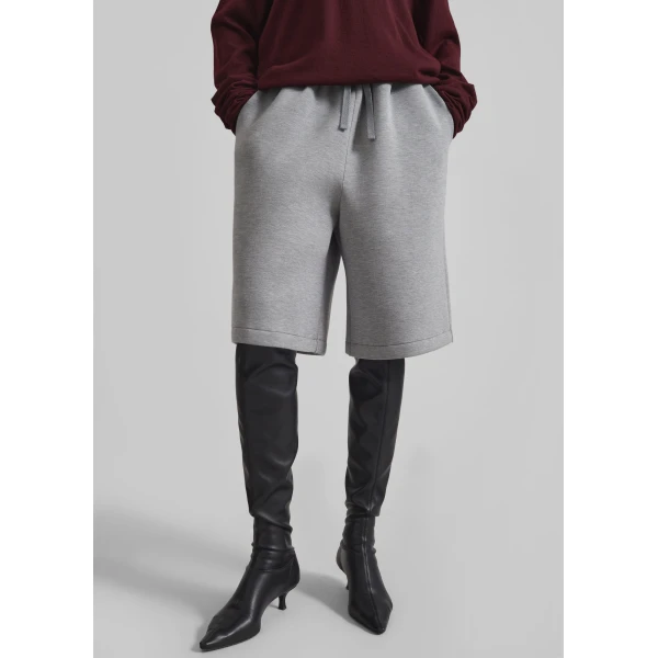 The Frankie Shop Rian Sweatshorts - Grey - Oversized Minimalist Shorts in Grey - Shop at Luxury Shoes 