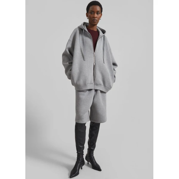 The Frankie Shop Rian Sweatshorts - Grey - Oversized Minimalist Shorts in Grey - Shop at Luxury Shoes 