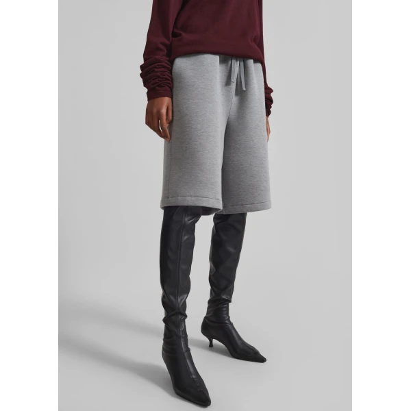 The Frankie Shop Rian Sweatshorts - Grey - Oversized Minimalist Shorts in Grey - Shop at Luxury Shoes 