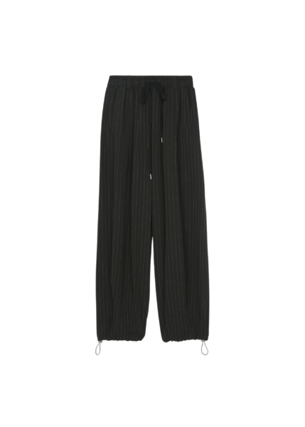 The Frankie Shop Rilton Drawstring Pants - Black/White Pinstripe - Oversized Minimalist Pants in Multicolour - Shop at Luxury Shoes 