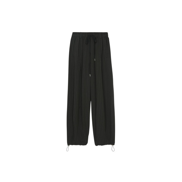 The Frankie Shop Rilton Drawstring Pants - Black/White Pinstripe - Oversized Minimalist Pants in Multicolour - Shop at Luxury Shoes 
