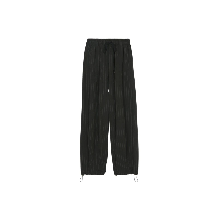 The Frankie Shop Rilton Drawstring Pants - Black/White Pinstripe - Oversized Minimalist Pants in Multicolour - Shop at Luxury Shoes 