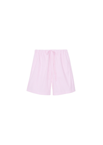 The Frankie Shop Rimini Bermuda Shorts - Pink/White Stripe - Oversized Minimalist Shorts in Multicolour - Shop at Luxury Shoes 