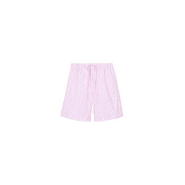 The Frankie Shop Rimini Bermuda Shorts - Pink/White Stripe - Oversized Minimalist Shorts in Multicolour - Shop at Luxury Shoes 
