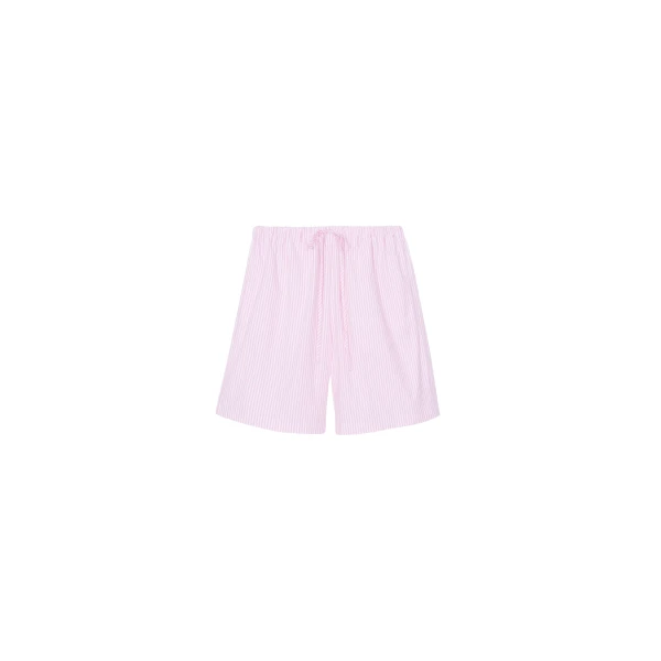 The Frankie Shop Rimini Bermuda Shorts - Pink/White Stripe - Oversized Minimalist Shorts in Multicolour - Shop at Luxury Shoes 