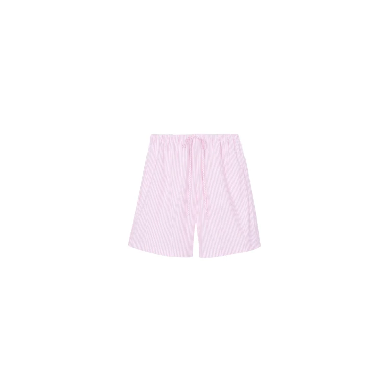 The Frankie Shop Rimini Bermuda Shorts - Pink/White Stripe - Oversized Minimalist Shorts in Multicolour - Shop at Luxury Shoes 