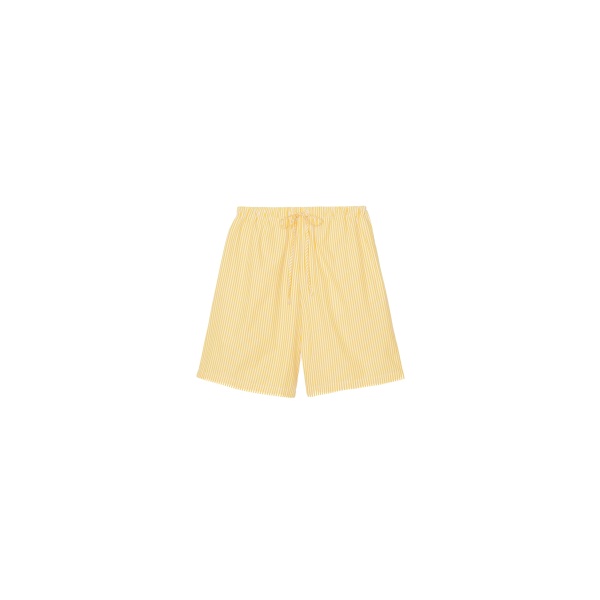 The Frankie Shop Rimini Bermuda Shorts - Yellow/White Stripe - Oversized Minimalist Shorts in Multicolour - Shop at Luxury Shoes 