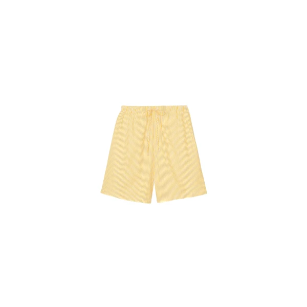 The Frankie Shop Rimini Bermuda Shorts - Yellow/White Stripe - Oversized Minimalist Shorts in Multicolour - Shop at Luxury Shoes 