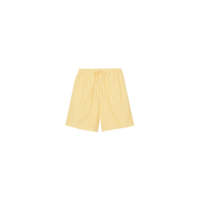 The Frankie Shop Rimini Bermuda Shorts - Yellow/White Stripe - Oversized Minimalist Shorts in Multicolour - Shop at Luxury Shoes 