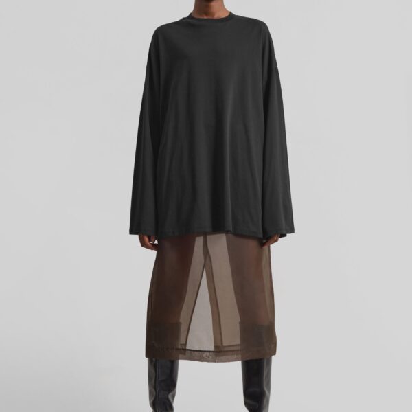 The Frankie Shop Rio Oversized Sleeve Tee – Black Top, view 3