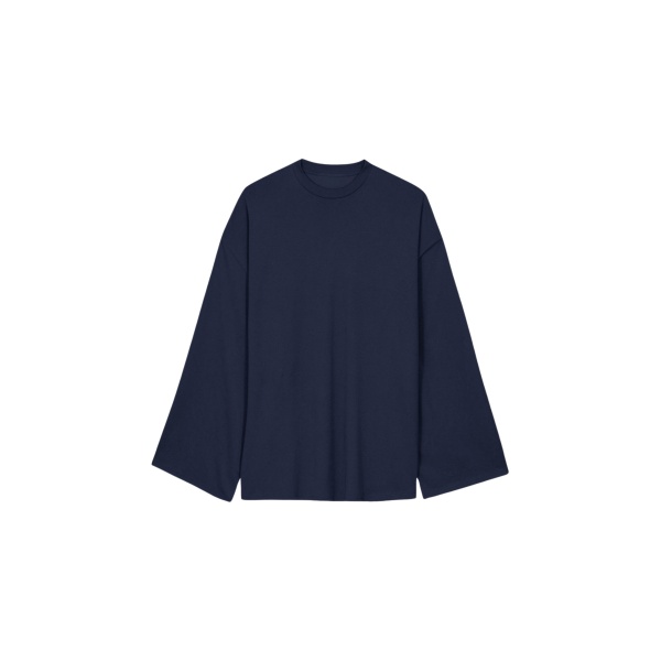 The Frankie Shop Rio Oversized Sleeve Tee - Dark Navy - Oversized Minimalist Tops in Blue - Shop at Luxury Shoes 