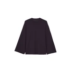 The Frankie Shop Rio Oversized Sleeve Tee - Dark Plum - Oversized Minimalist Tops in Purple - Shop at Luxury Shoes 