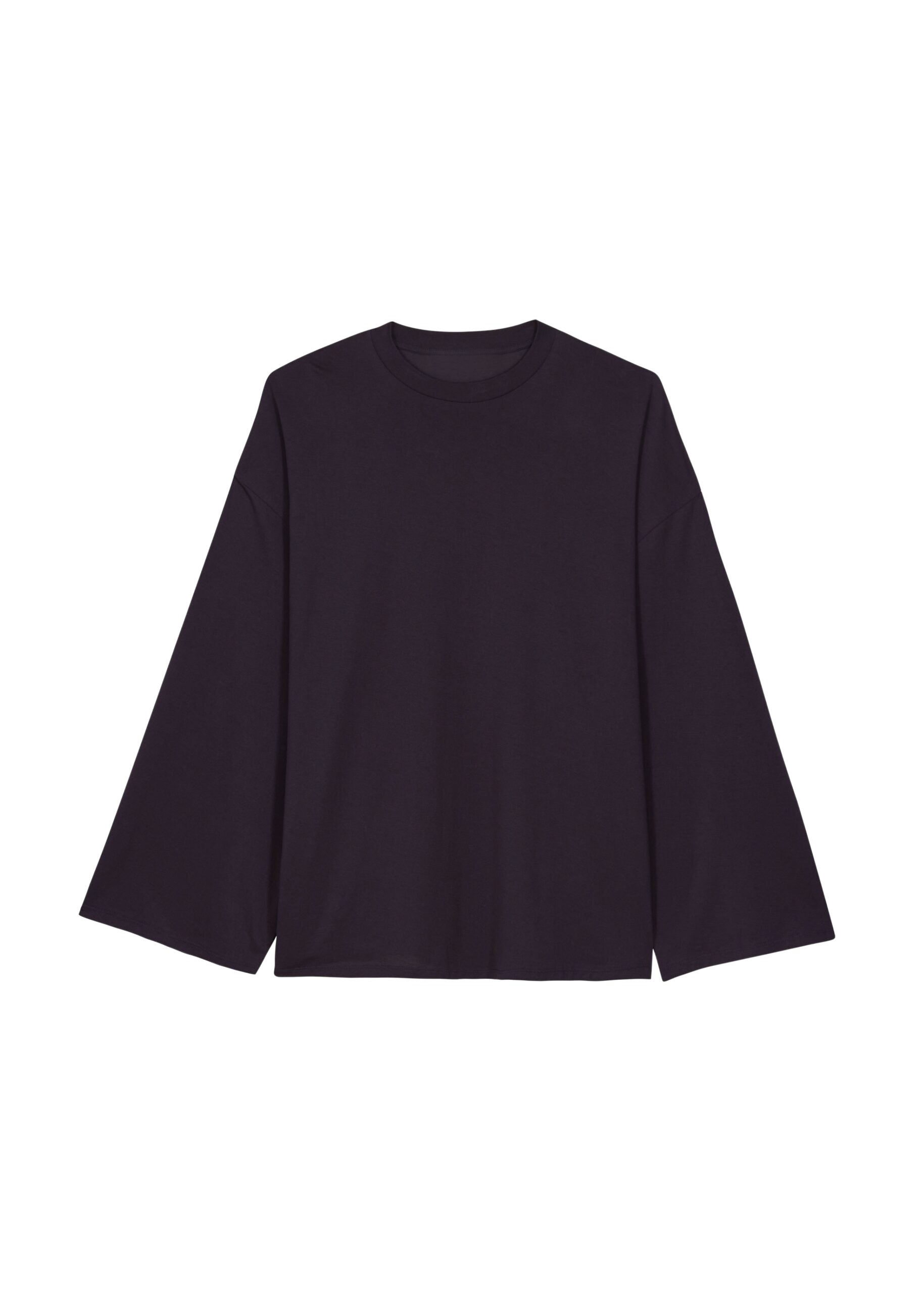 The Frankie Shop Rio Oversized Sleeve Tee - Dark Plum - Oversized Minimalist Tops in Purple - Shop at Luxury Shoes 