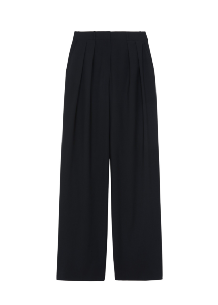 The Frankie Shop Ripley Pleated Trousers - Black - Oversized Minimalist Pants in Black - Shop at Luxury Shoes 