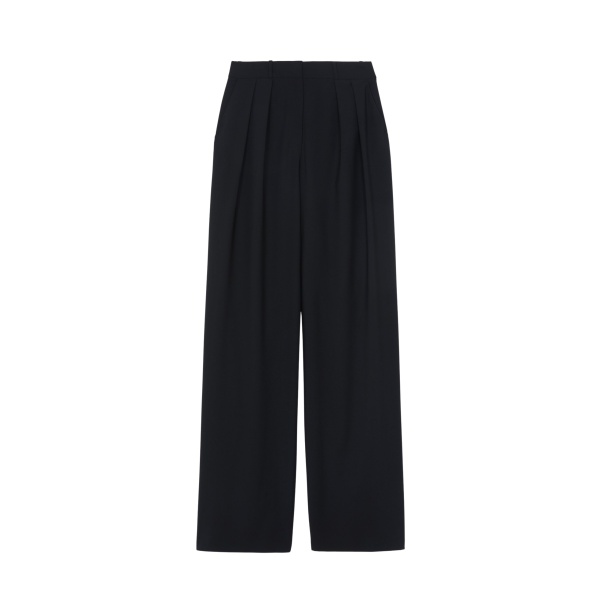 The Frankie Shop Ripley Pleated Trousers - Black - Oversized Minimalist Pants in Black - Shop at Luxury Shoes 