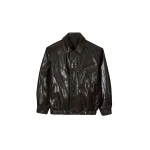 The Frankie Shop Risner Faux Leather Jacket - Dark Brown - Oversized Minimalist Jackets in Beige - Shop at Luxury Shoes 