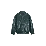 The Frankie Shop Risner Faux Leather Jacket - Deep Green - Oversized Minimalist Jackets in Green - Shop at Luxury Shoes 