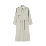 The Frankie Shop Riva Cotton Trench Coat - Light Beige - Oversized Minimalist Coats in Beige - Shop at Luxury Shoes 