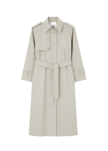 The Frankie Shop Riva Cotton Trench Coat - Light Beige - Oversized Minimalist Coats in Beige - Shop at Luxury Shoes 