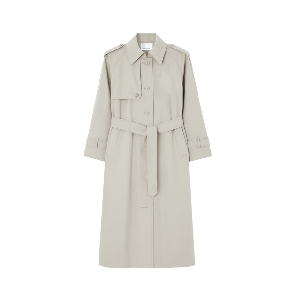The Frankie Shop Riva Cotton Trench Coat - Light Beige - Oversized Minimalist Coats in Beige - Shop at Luxury Shoes 