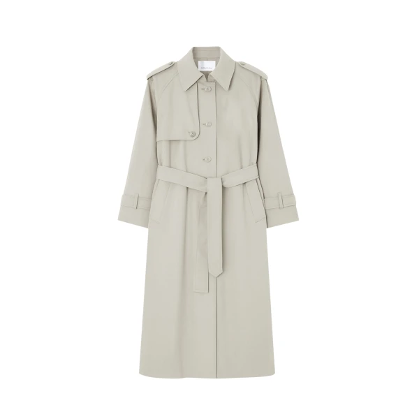 The Frankie Shop Riva Cotton Trench Coat - Light Beige - Oversized Minimalist Coats in Beige - Shop at Luxury Shoes 