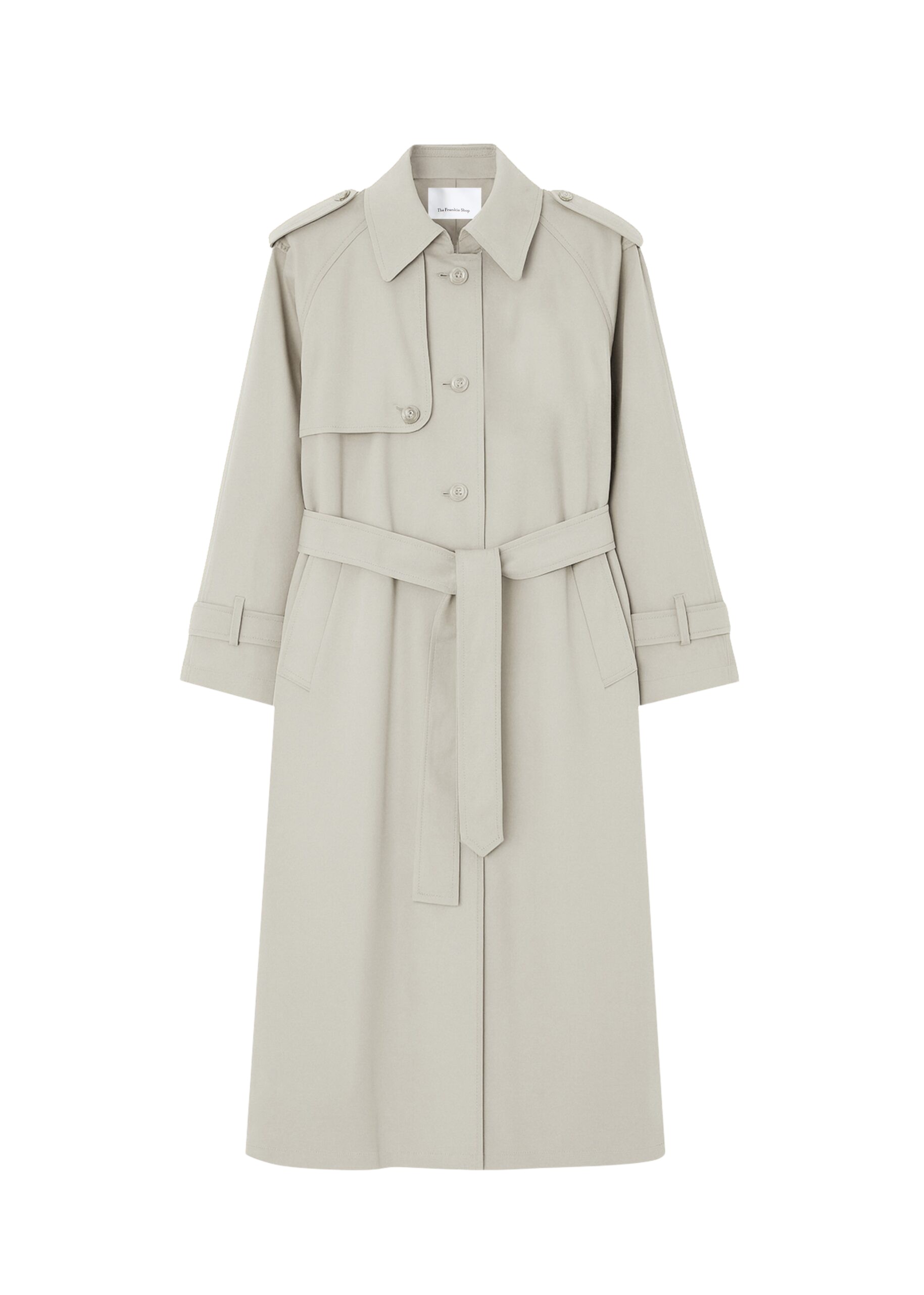 The Frankie Shop Riva Cotton Trench Coat – Light Beige