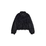The Frankie Shop Rivee Faux Fur Pullover - Black - Oversized Minimalist Tops in Black - Shop at Luxury Shoes 