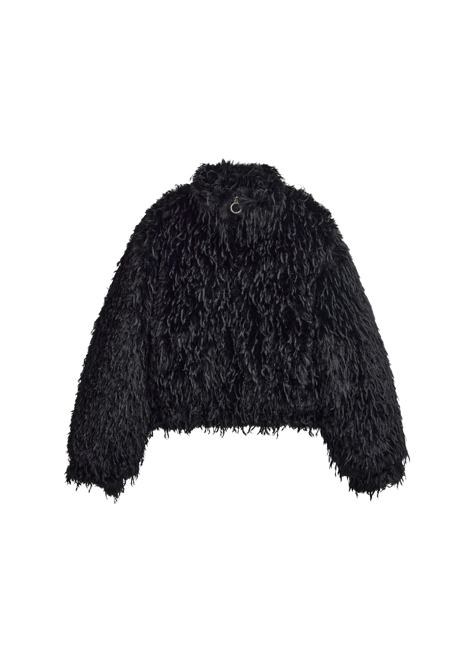 The Frankie Shop Rivee Faux Fur Pullover - Black - Oversized Minimalist Tops in Black - Shop at Luxury Shoes 