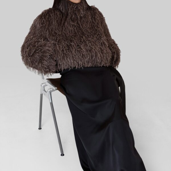 The Frankie Shop Rivee Faux Fur Pullover – Brown Top, view 6
