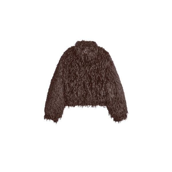 The Frankie Shop Rivee Faux Fur Pullover - Brown - Oversized Minimalist Tops in Beige - Shop at Luxury Shoes 