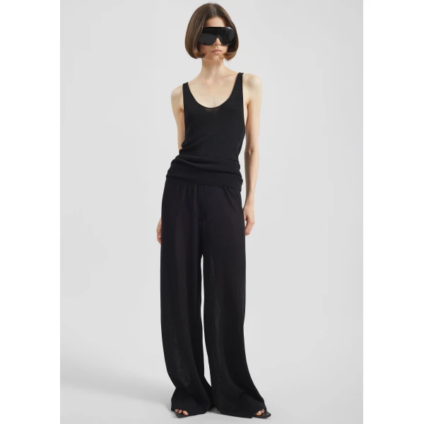 The Frankie Shop Rivo Knit Tank Top - Black - Oversized Minimalist Tops in Black - Shop at Luxury Shoes 