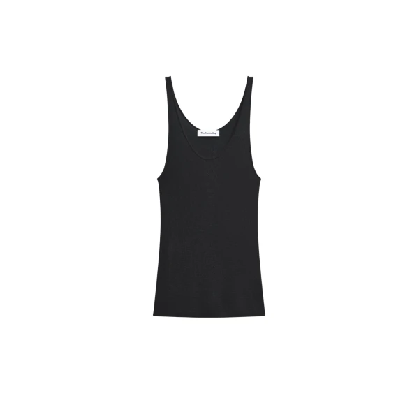 The Frankie Shop Rivo Knit Tank Top - Black - Oversized Minimalist Tops in Black - Shop at Luxury Shoes 
