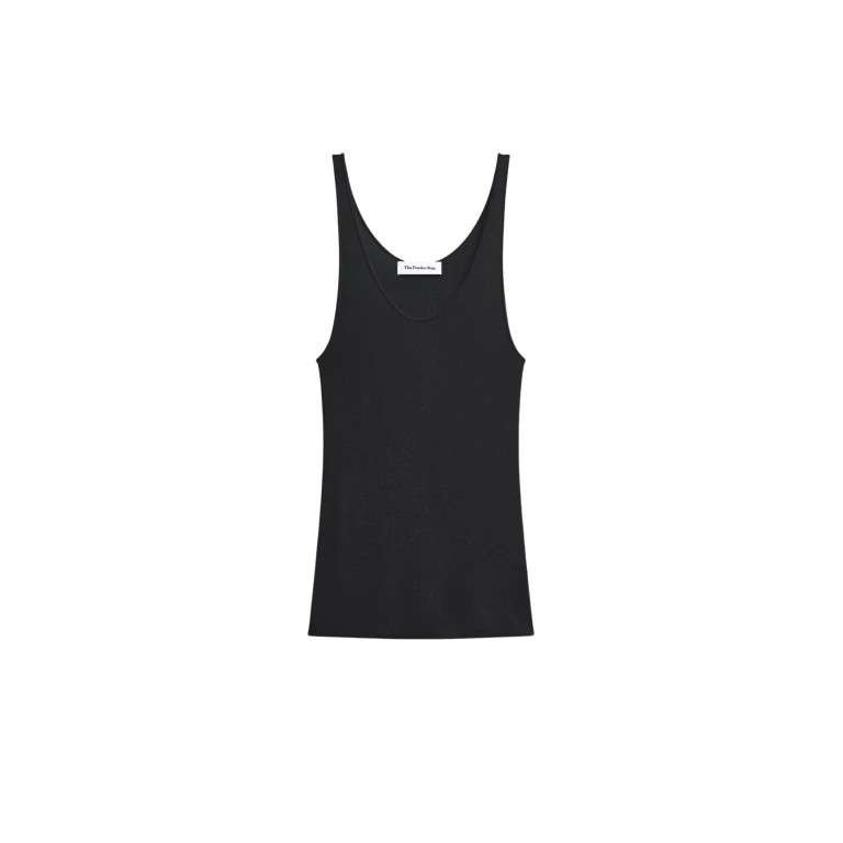The Frankie Shop Rivo Knit Tank Top - Black - Oversized Minimalist Tops in Black - Shop at Luxury Shoes 