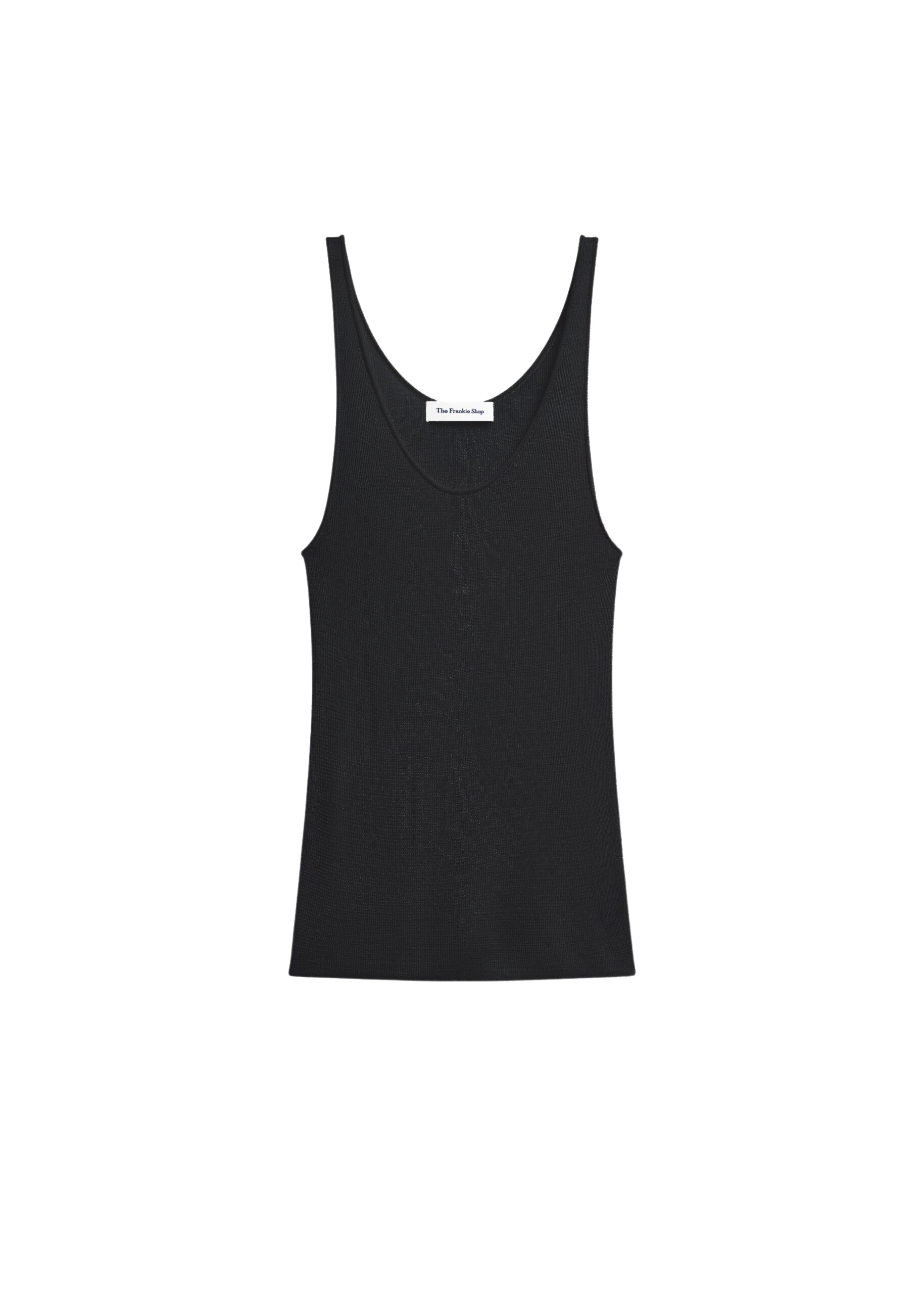 The Frankie Shop Rivo Knit Tank Top - Black - Oversized Minimalist Tops in Black - Shop at Luxury Shoes 