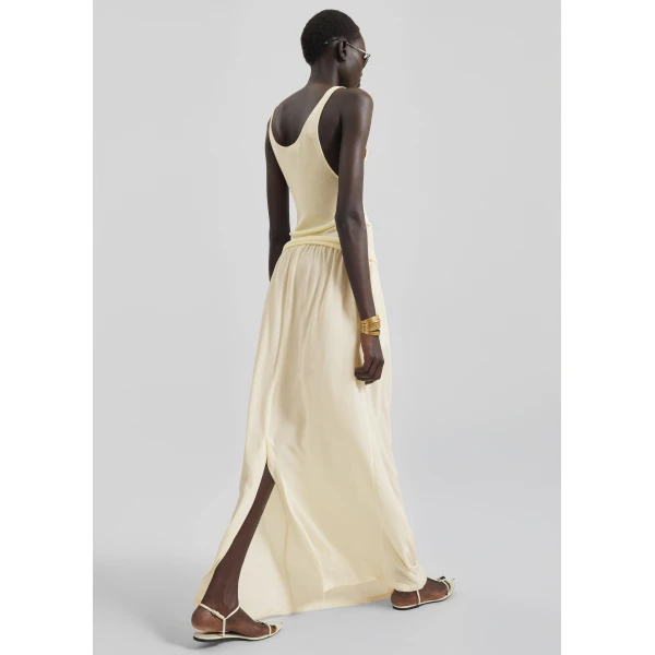 The Frankie Shop Rivo Knit Tank Top - Pale Yellow - Oversized Minimalist Tops in Yellow - Shop at Luxury Shoes 