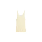 The Frankie Shop Rivo Knit Tank Top - Pale Yellow - Oversized Minimalist Tops in Yellow - Shop at Luxury Shoes 