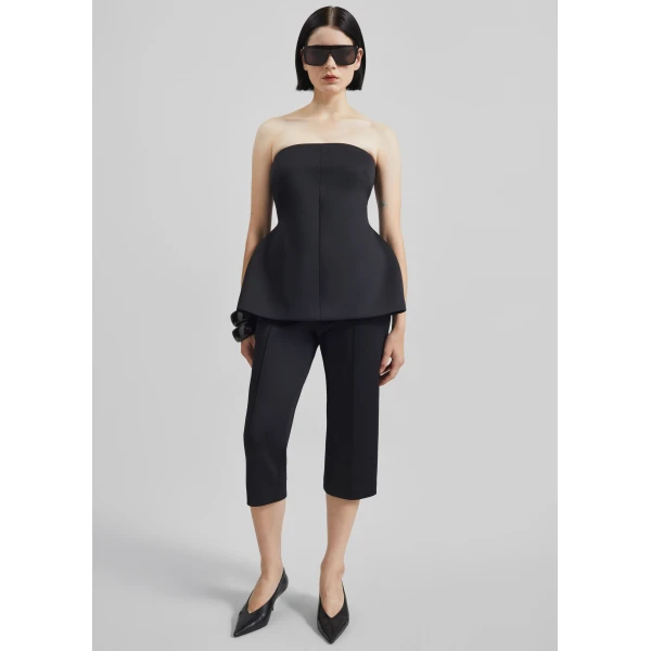 The Frankie Shop Rivoli Hourglass Top - Black - Oversized Minimalist Tops in Black - Shop at Luxury Shoes 