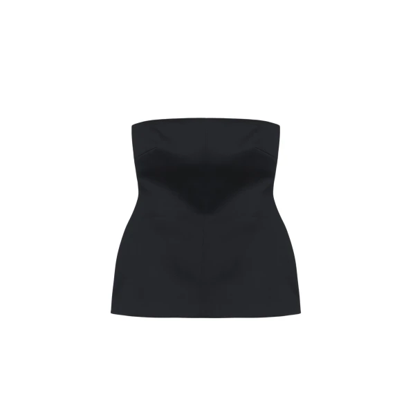 The Frankie Shop Rivoli Hourglass Top - Black - Oversized Minimalist Tops in Black - Shop at Luxury Shoes 