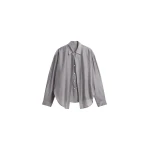 The Frankie Shop Roanne Fluid Double Shirt - Steel Grey - Oversized Minimalist Tops in Grey - Shop at Luxury Shoes 