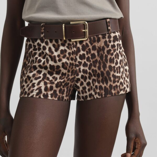 The Frankie Shop Roma Leopard Print Hot Pants – Brown, view 4