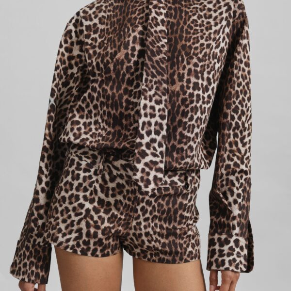 The Frankie Shop Roma Leopard Print Hot Pants – Brown, view 5