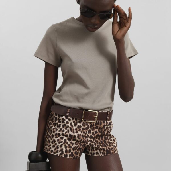 The Frankie Shop Roma Leopard Print Hot Pants – Brown, view 6