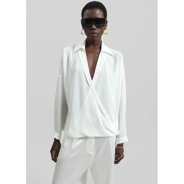 The Frankie Shop Roseau Blouse – White, view 4